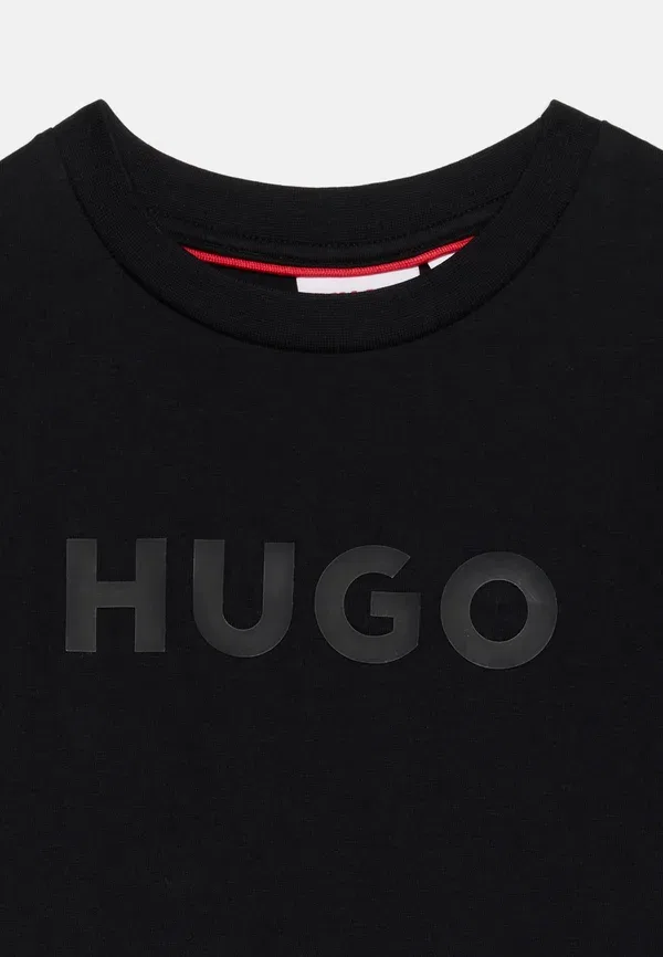 Эксклюзивная футболка с короткими рукавами - простые футболки Hugo Kids, черный — фото 4