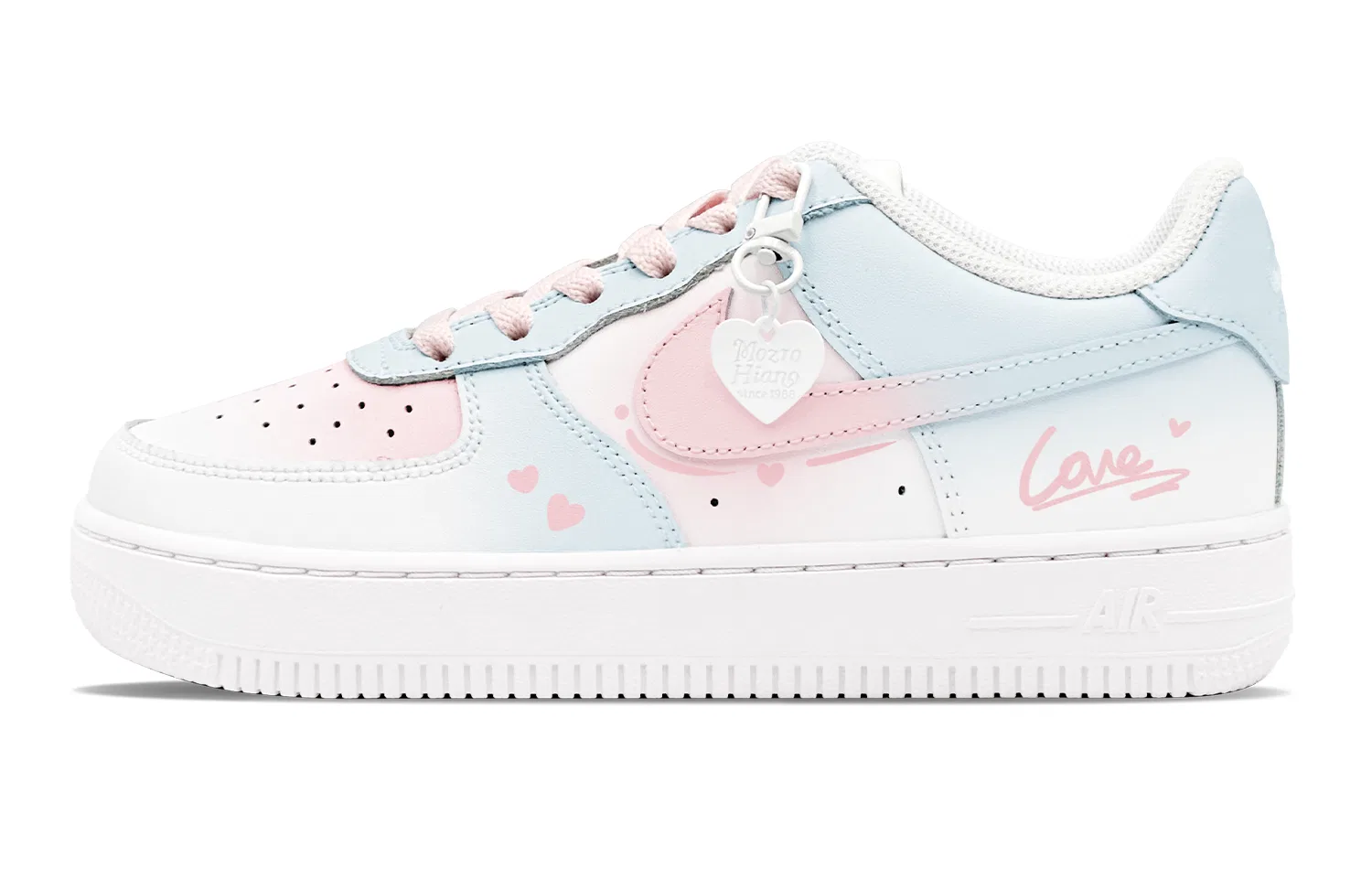 Кроссовки детские с принтом Nike Air Force 1 LE, Blue Pink — фото 3