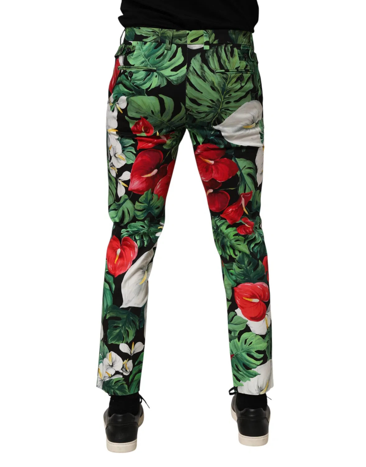 Мужские брюки с цветочным принтом зауженного кроя Chino pants Dolce & Gabbana, Multicolor — фото 4