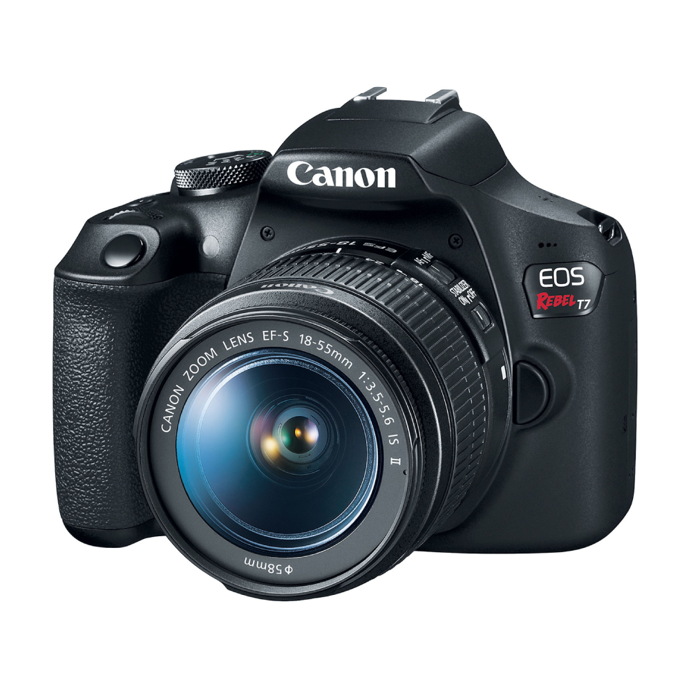 

Фотоаппарат цифровой Canon EOS Rebel T7 DSLR с объективом Canon EF-S 18-55mm f/3.5-5.6 IS II, черный