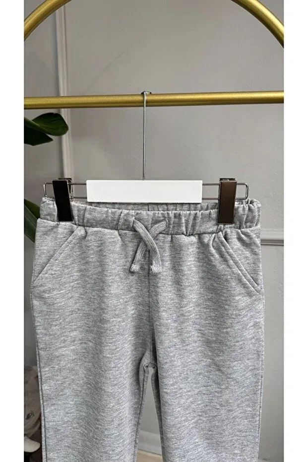 Детские спортивные штаны для девочек с принтом Children'S sweatpants with gray dog figure Onedeep, Gray — фото 2
