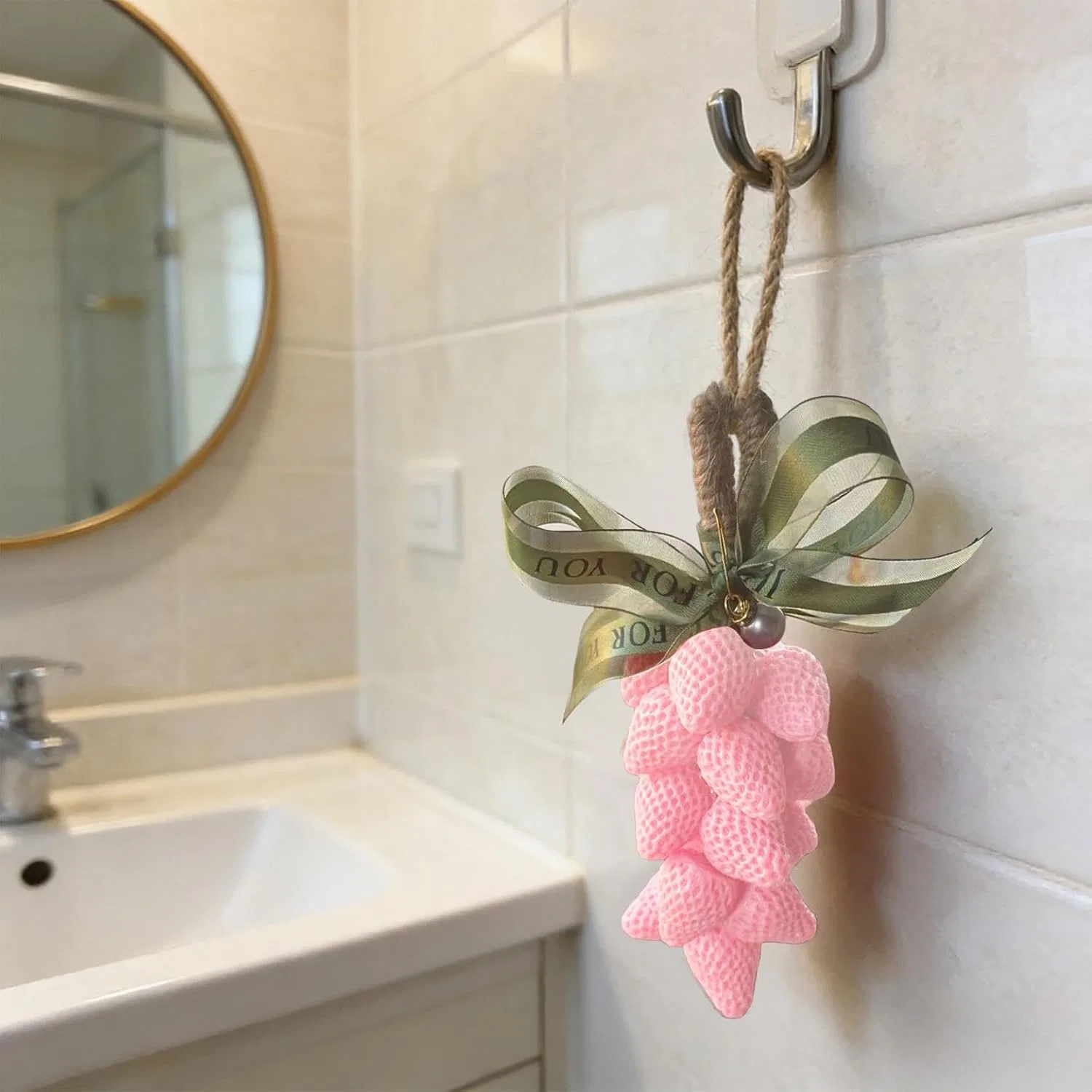 Мыло ручной работы Strawberry Soap on a Rope, Generisch, 3 шт., Прозрачный Красный — фото 4