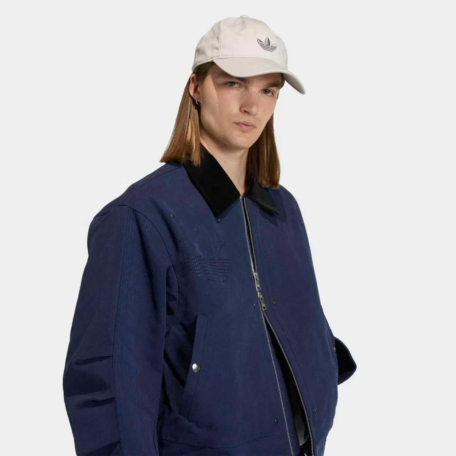 Мужская куртка с длинным рукавом, средняя длина, adidas Premium Essentials, Темно-синий — фото 4