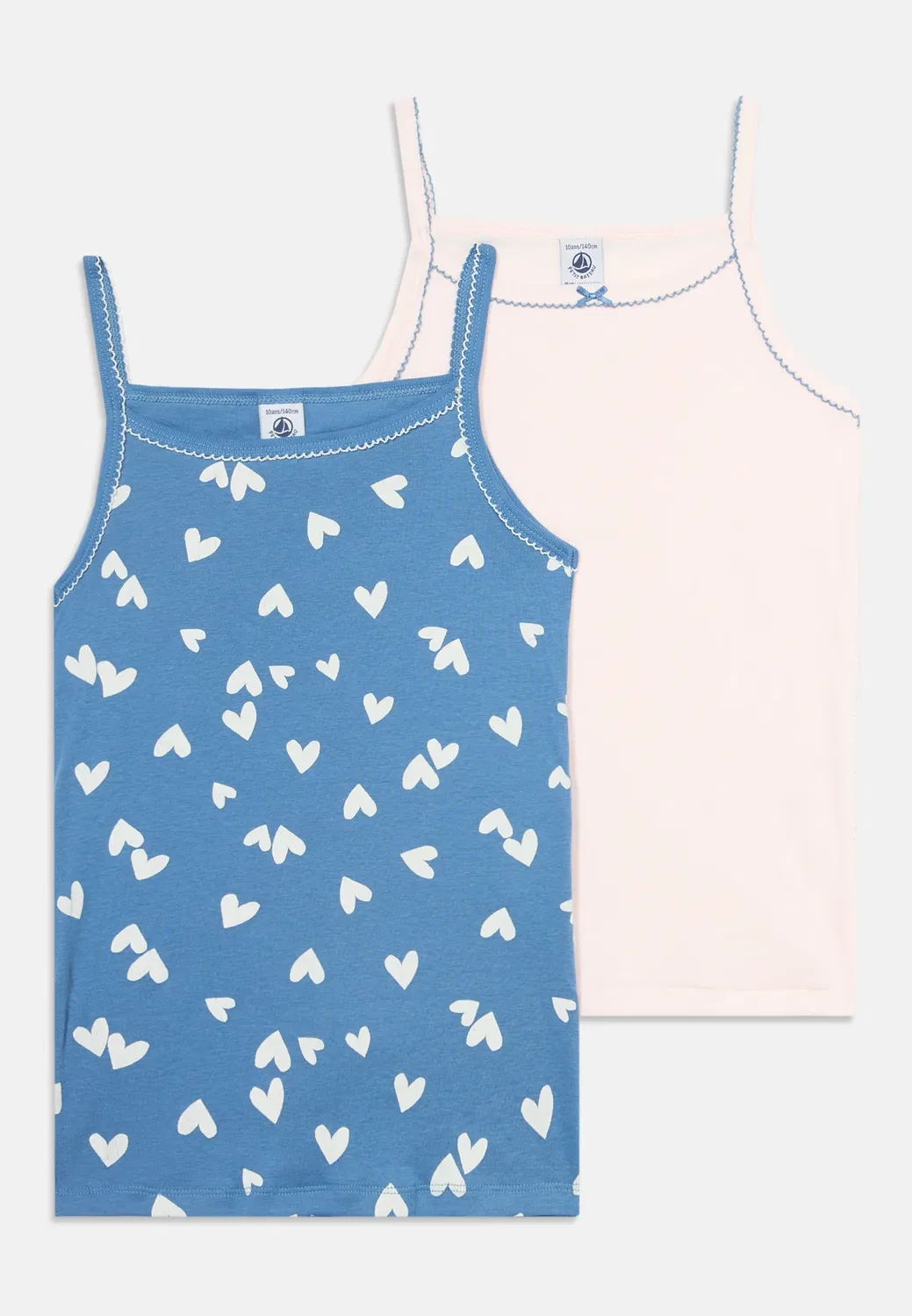 Сорочки-Бретели 2 шт. - майка Petit Bateau, Blue/Off-White