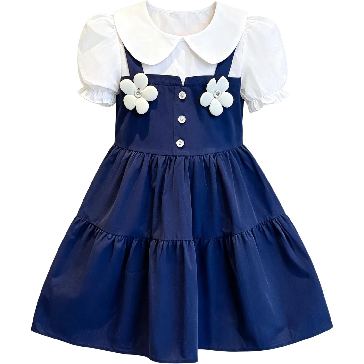 Детское платье для девочек с воротником-питерпэн и принтом, Peter Pan Collar, YALU