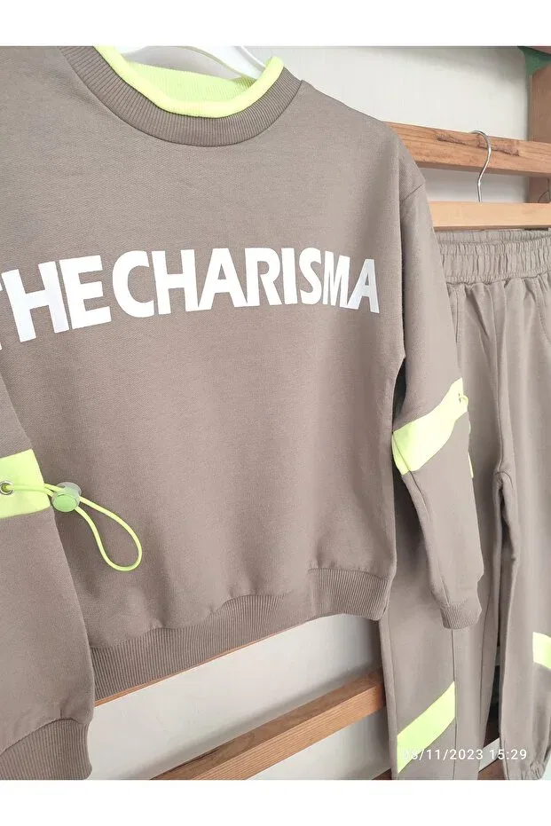 Детский спортивный комплект для мальчиков с принтом Two Thread Boy's Tracksuit Set Baby, Haki — фото 2