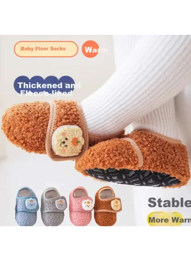Носки-обувь детские с мягкой подошвой для обучения ходьбе Babyprints, коричневый