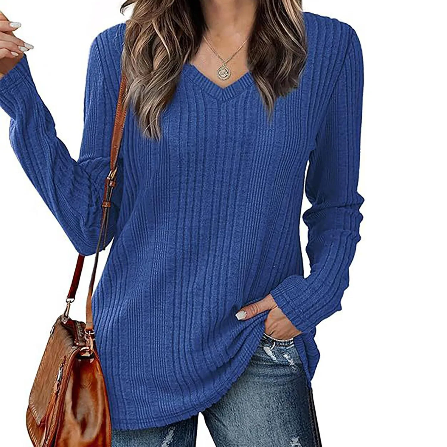 Женский свитер с v-образным вырезом Kindness Sweater, Bu2 — фото 3