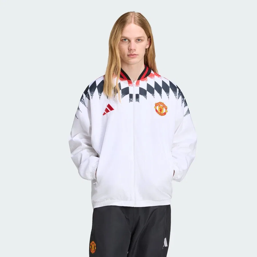 Тренировочная куртка ADIDAS PERFORMANCE 'Manchester United Stadium' белого цвета — фото 2
