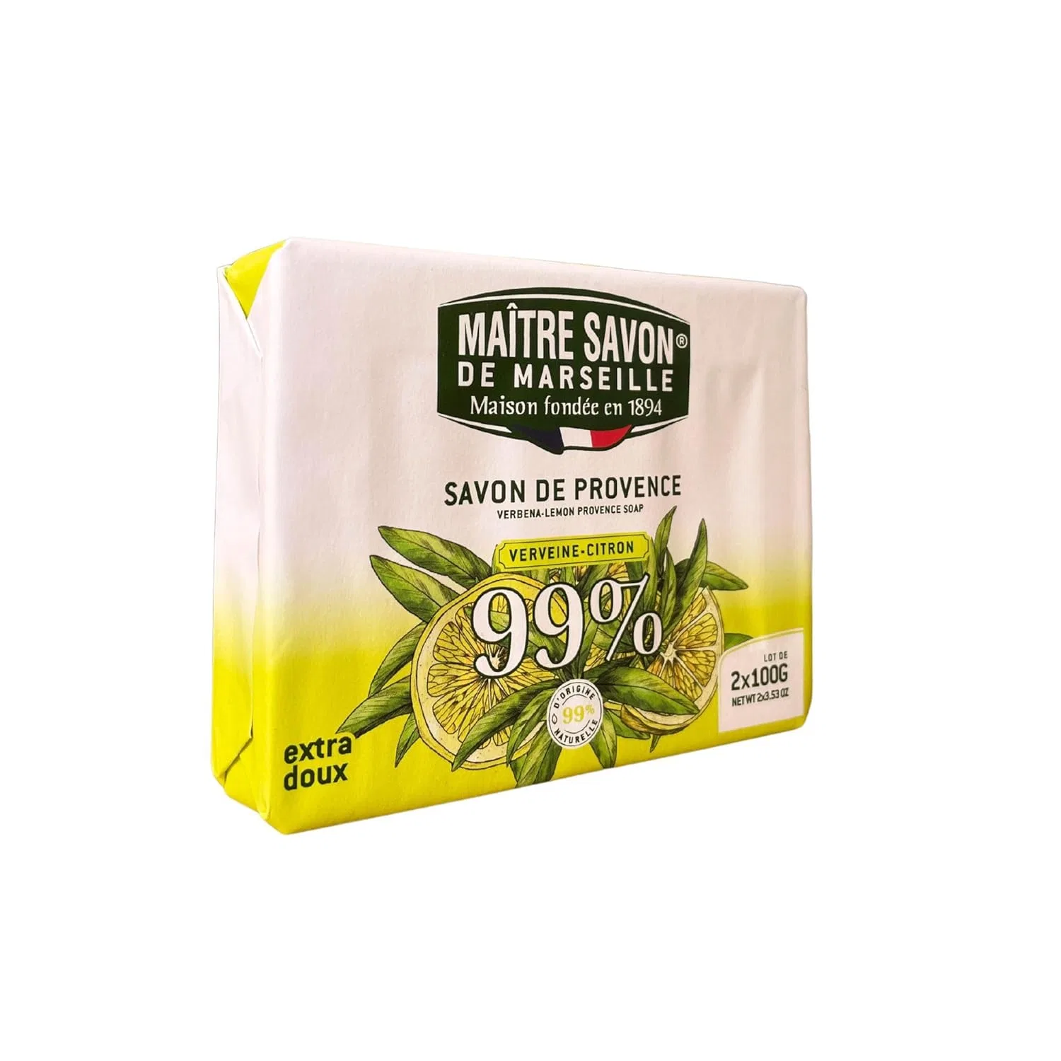 Мыло туалетное Verveine Lemon, MAITRE SAVON DE MARSEILLE, 200 г, Белый — фото 3