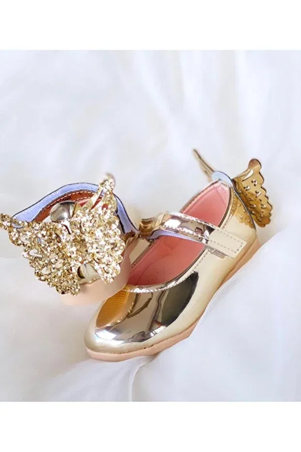 Детские туфли для девочек лакированные Patik Bebe, Gold