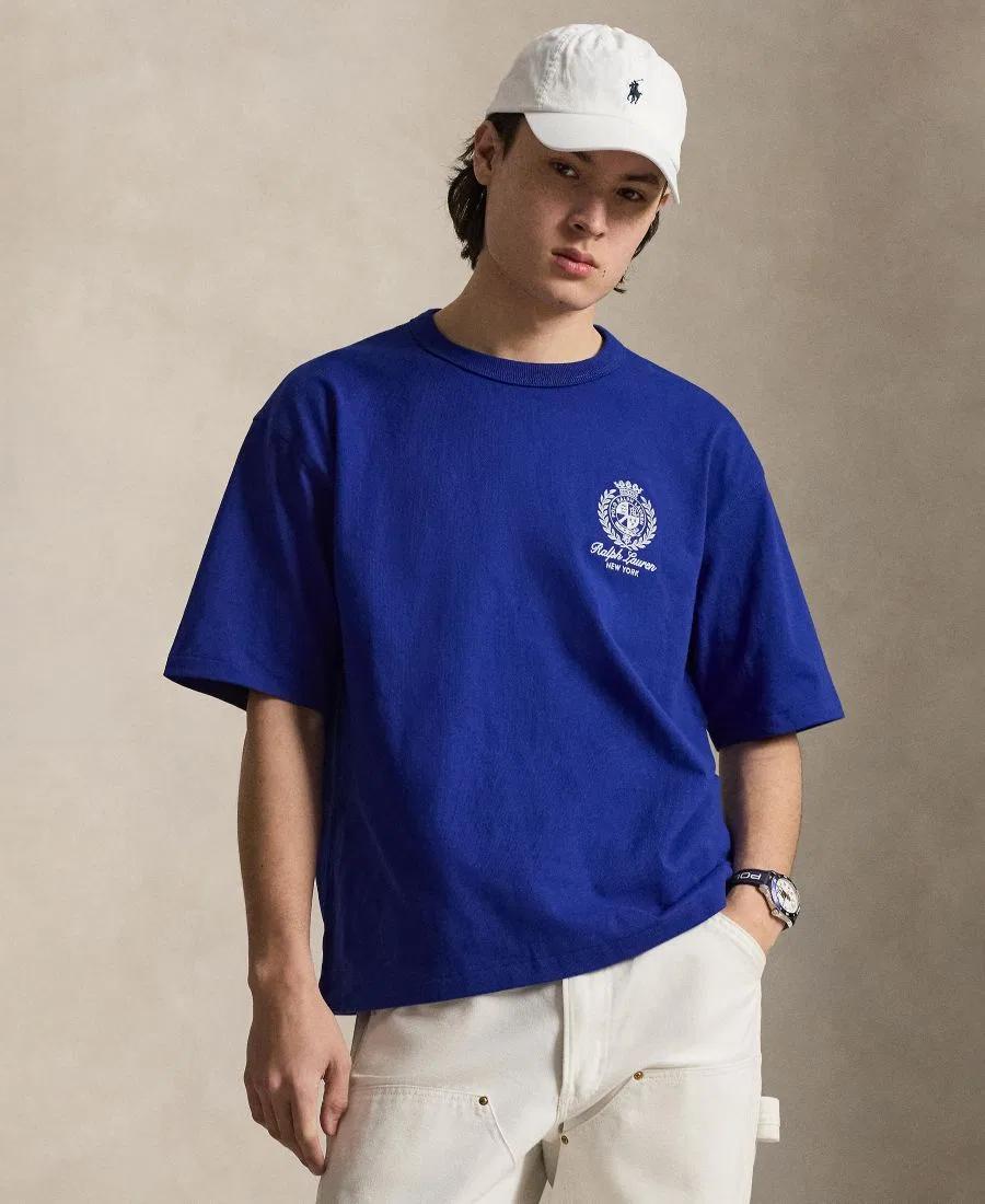 Футболка мужская с вышивкой, свободный крой Polo Ralph Lauren, Classic Azure — фото 3