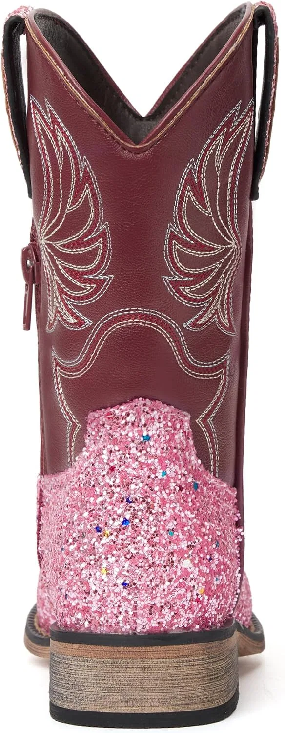 Детские сапоги для девочек с вышивкой vodvob, Pink Sequins — фото 3