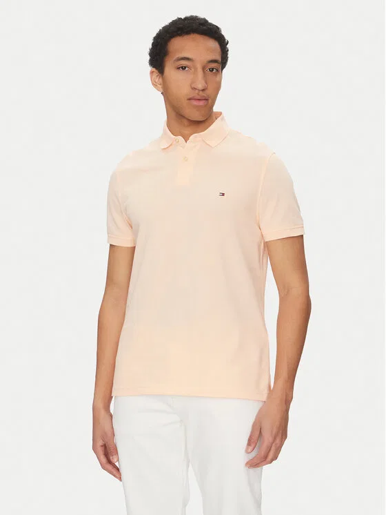 Поло regular fit Tommy Hilfiger, коралловый