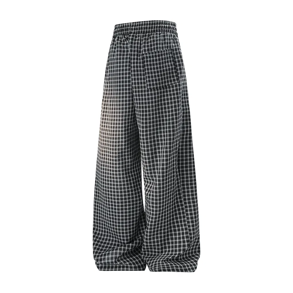 Детские брюки прямого кроя с принтом в клетку PAL ONGACO, Black Plaid — фото 4