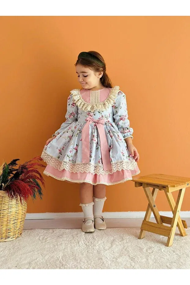 Детское платье для девочек с принтом New Year's Eve Glam Linarookids, Blue — фото 3