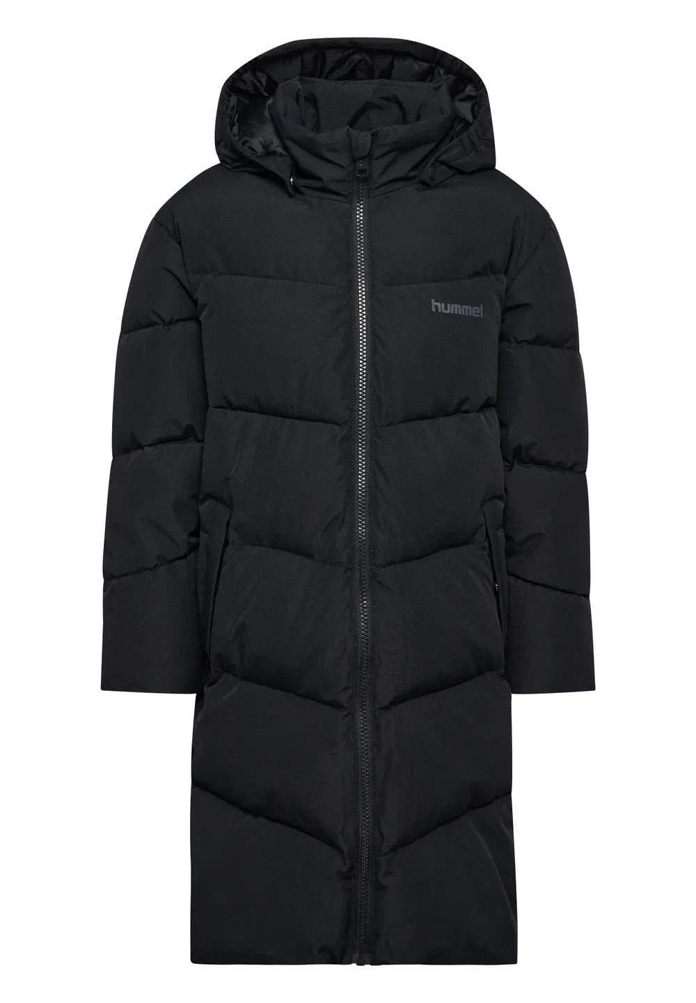 Длинная пуховая куртка Hmljr унисекс - зимнее пальто Hummel, Black