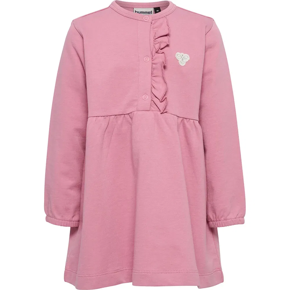 Платье с длинным рукавом Mini Reg Placket Hummel, розовый — фото 3