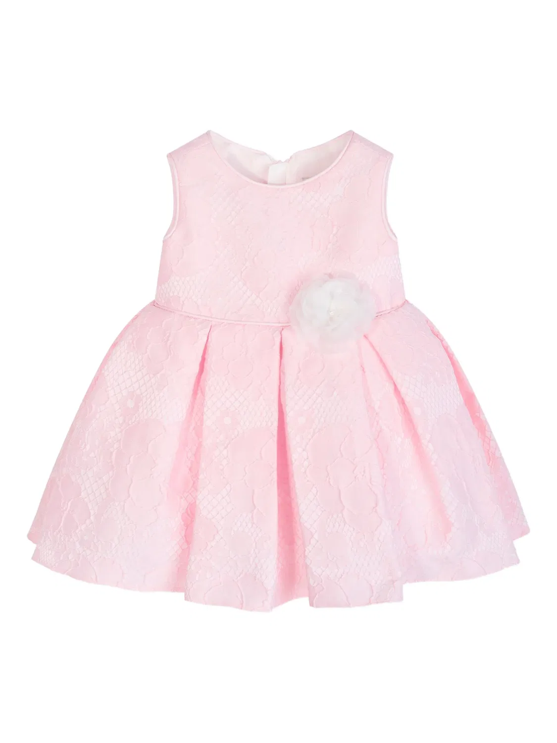 Платье с цветочным кружевом и плиссировкой Dress & Fleur, розовый — фото 2