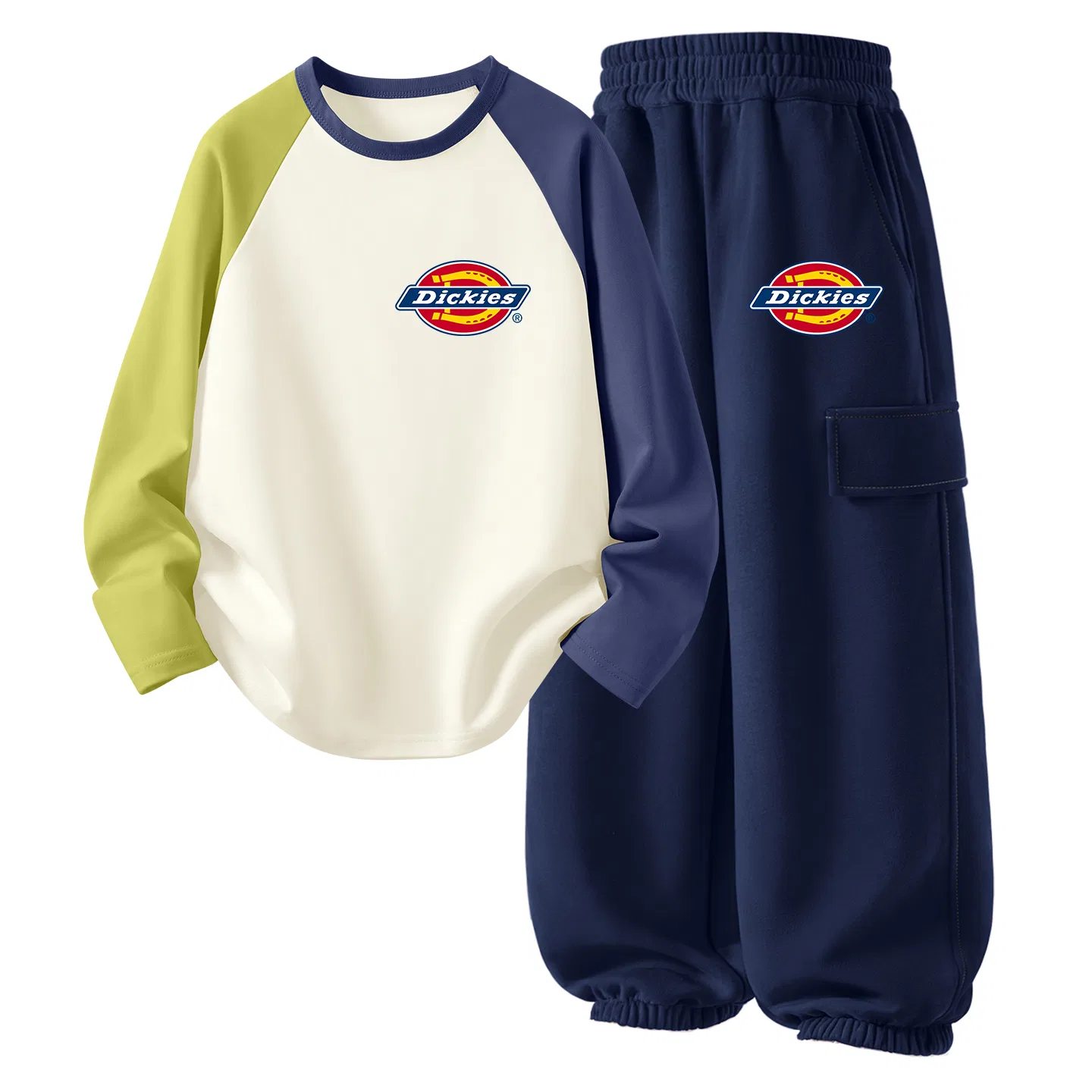 Детский комплект из двух лонгсливов с принтом Dickies, Pink Purple/Black — фото 3