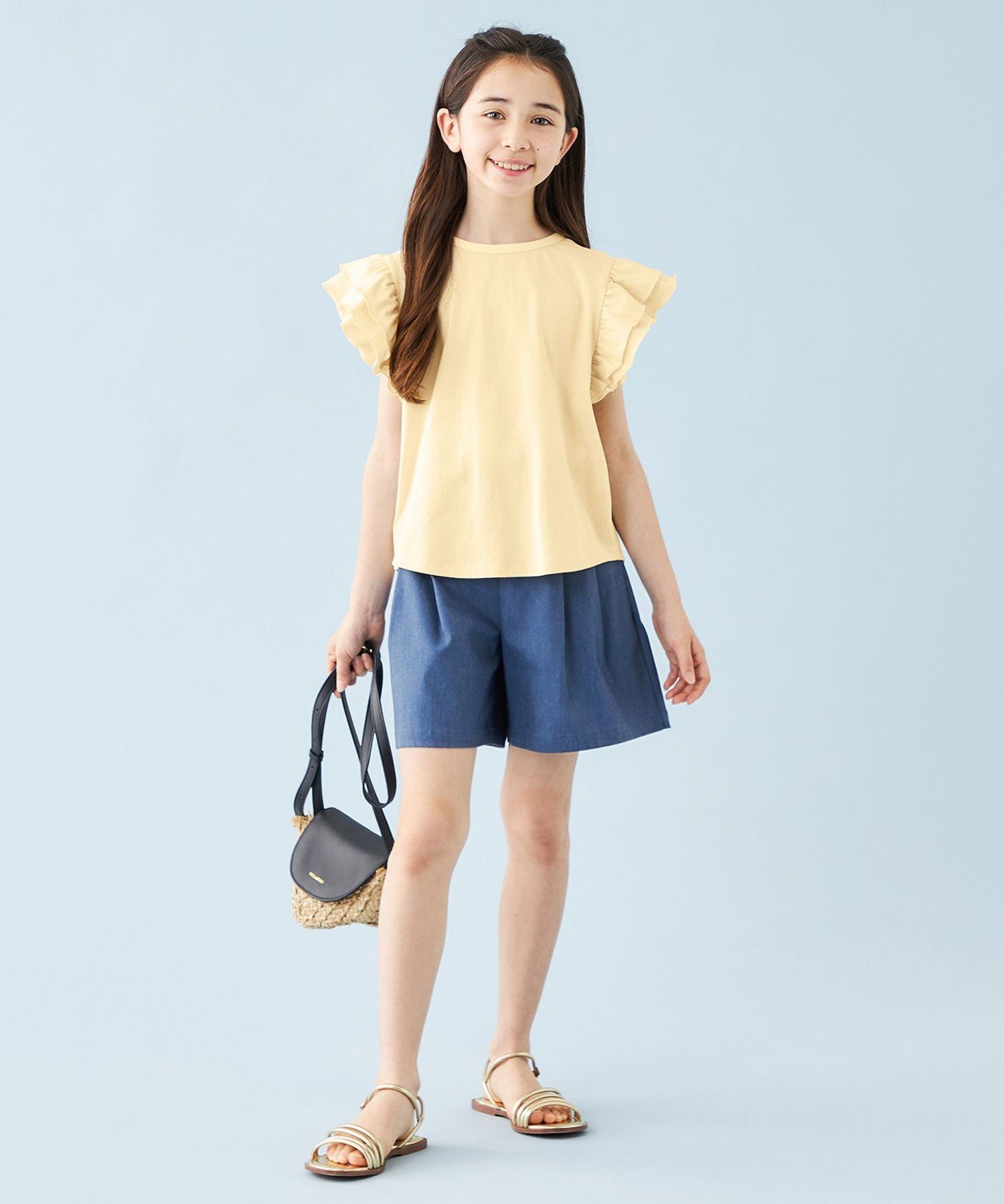 Футболка Футболки разных дизайнов [110-150 см] Unfilo, Yellow [Frill Sleeves] [040] — фото 2