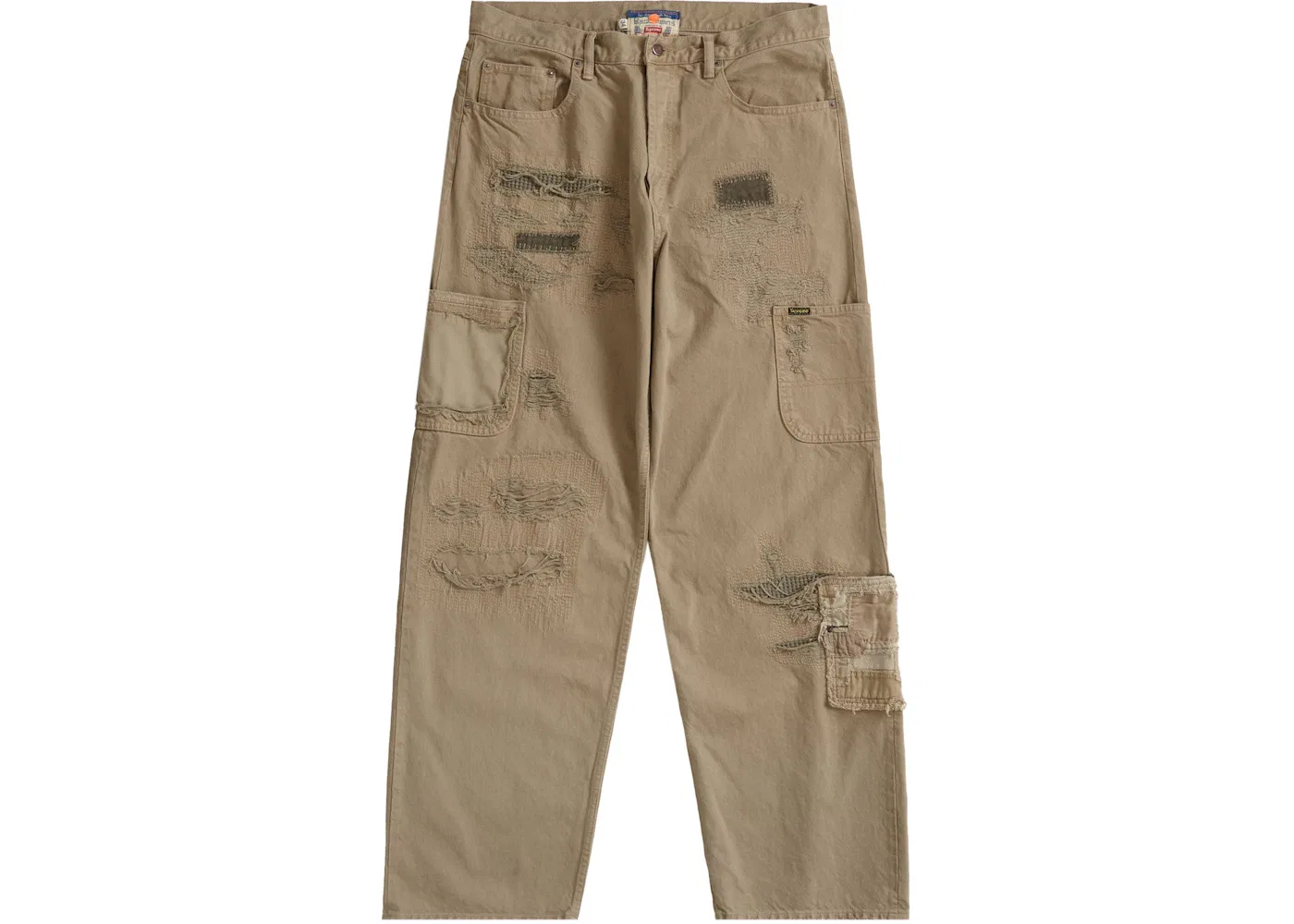 Мужские джинсы свободного кроя Supreme Blackmeans Mended Loose Fit Jean, Dirty Tan