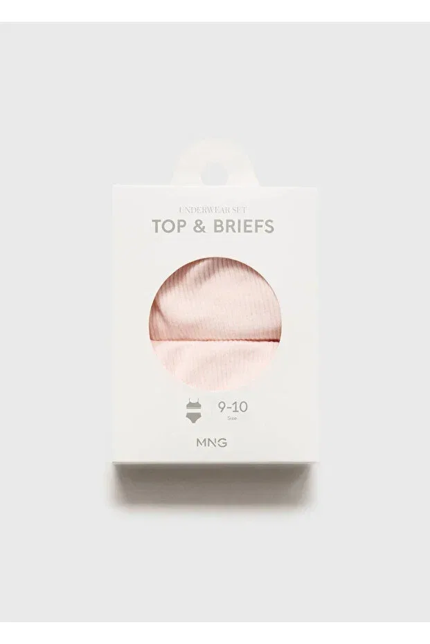 Детский комплект нижнего белья для девочек хлопковый Mango Kids, Pink — фото 3