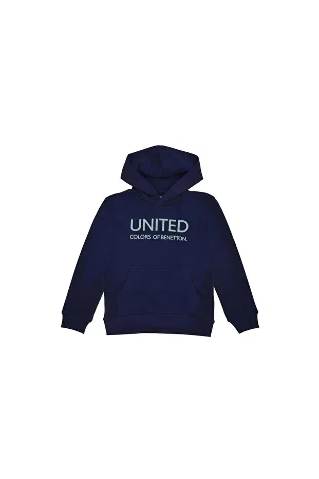 Детское худи для девочек с длинным рукавом United Colors Of Benetton, Navy Blue