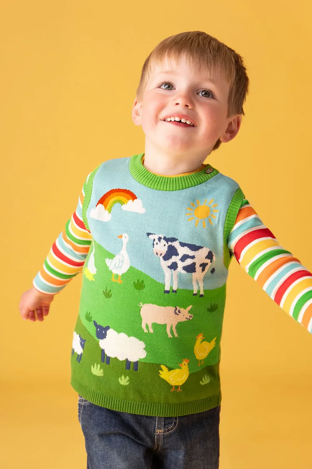 Детский лонгслив Rainbow Rib Frugi, Multi — фото 2