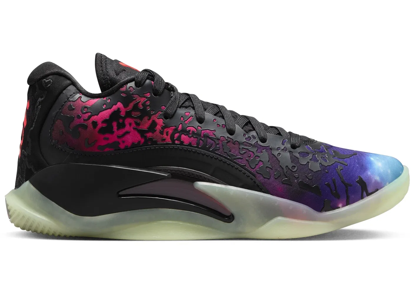 Детские кроссовки для выступлений с принтом Jordan Zion 3 Jordan, Black/Vivid Purple/Barely Volt/Solar Red