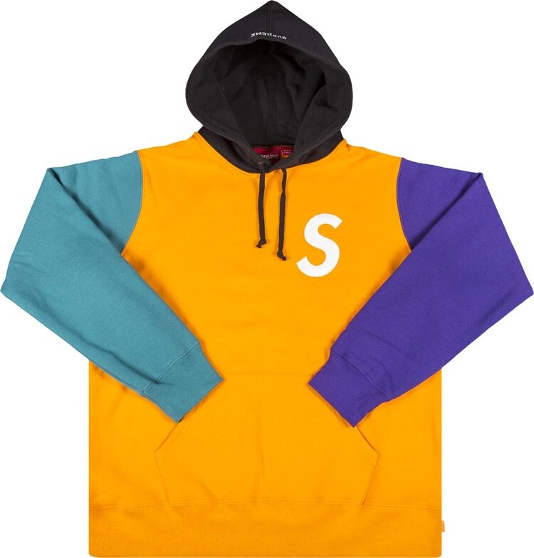 

Толстовка Supreme S Logo Colorblocked Hooded Sweatshirt 'Orange', оранжевый