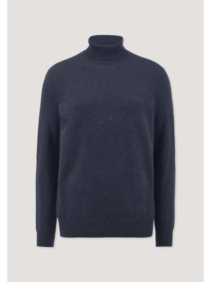 

Вязаный свитер с высоким воротом темно-синего цвета Hessnatur