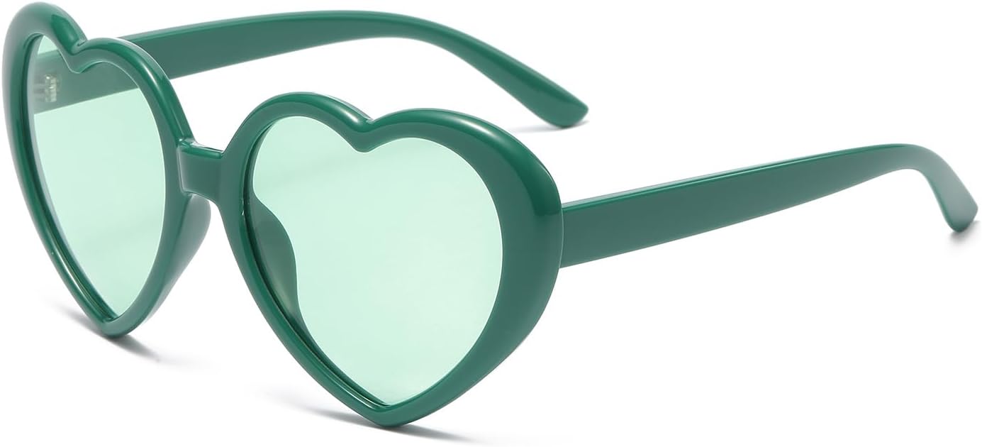 

Поляризованные солнцезащитные очки YAMEIZE в стиле 90-х с сердечками - ретро-очки в форме сердца, винтажные, красочные, забавные, для вечеринок и активного отдыха, для женщин и мужчин, Green Green