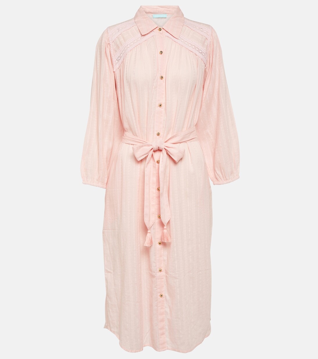 

Хлопковое платье-рубашка cressida с поясом Melissa Odabash, розовый
