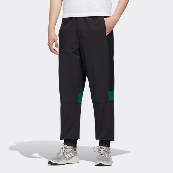 Спортивные штаны adidas neo M Ss Tcns Tp 2 Colorblock Bundle Feet Casual Loose Sports Long Pants Black, черный — фото 3