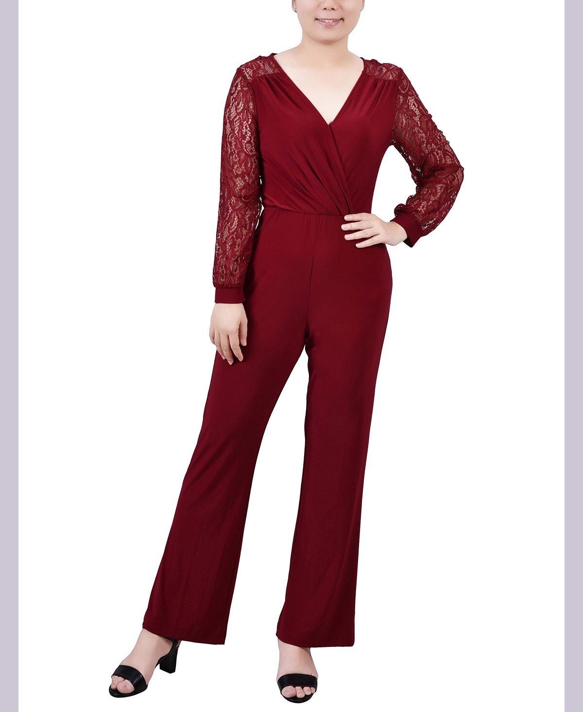 

Миниатюрный комбинезон с кружевными рукавами NY Collection