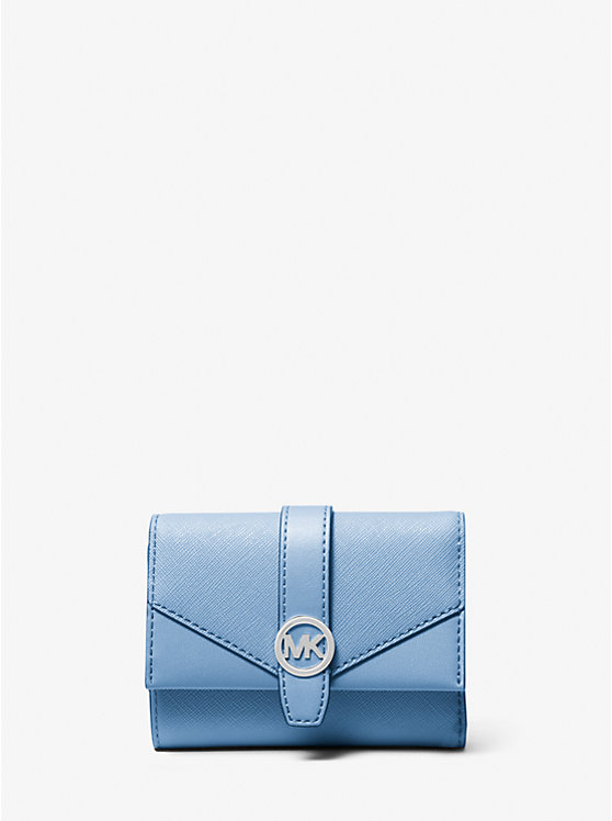 

Средний кожаный кошелек Greenwich тройного сложения Michael Kors, синий