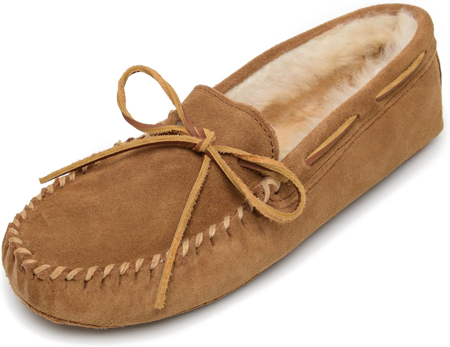 

Мужские мокасины Minnetonka из овчины с мягкой кожаной подошвой, Tan - Classic