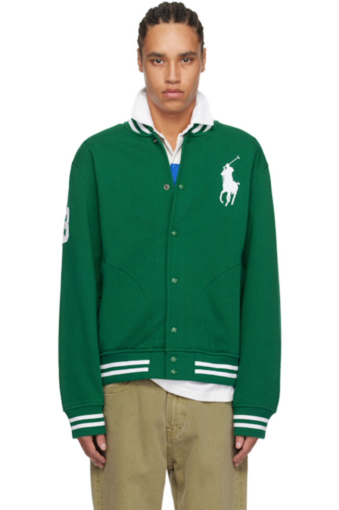 

Бейсбольная куртка-бомбер из флиса Green Big Pony Polo Ralph Lauren