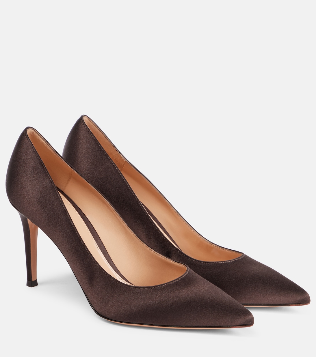 Туфли Gianvito 85 из сатина Gianvito Rossi, Moka