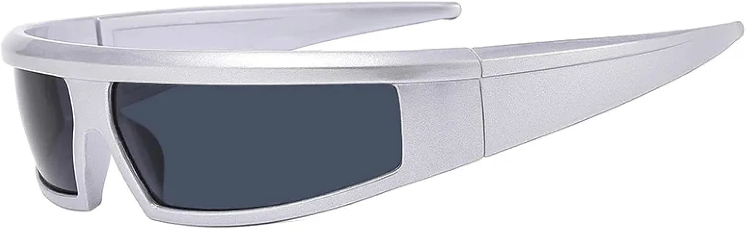 

Панк-солнцезащитные очки для женщин, цельные солнцезащитные очки с узкой кромкой, модные мужские солнцезащитные очки для активного отдыха generic, Silver Black