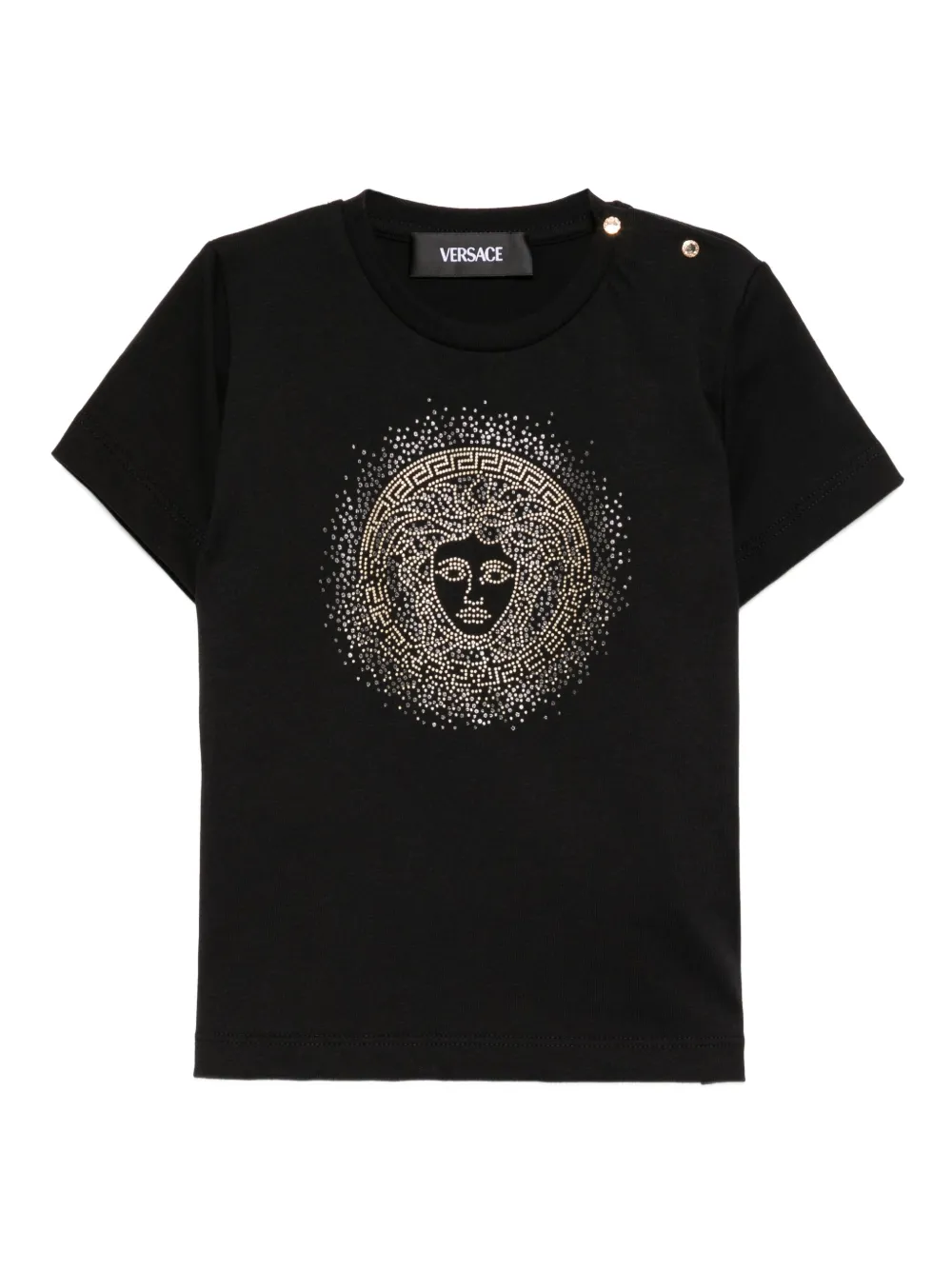 

Футболка с узором Medusa Versace Kids, черный