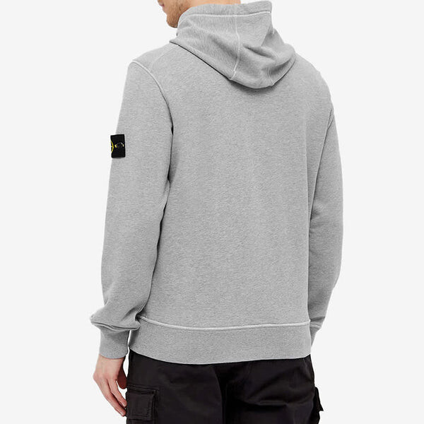 Толстовка garment dyed popover hoodie 'grey marl' Stone Island, серый — фото 4