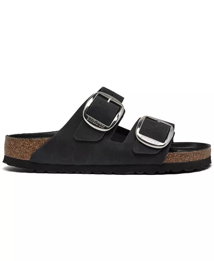 Женские промасленные кожаные сандалии Arizona с большой пряжкой от Finish Line Birkenstock, черный — фото 2