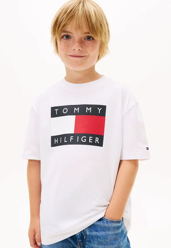 Футболка с принтом флага наследия футболка с принтом Tommy Hilfiger, White — фото 2