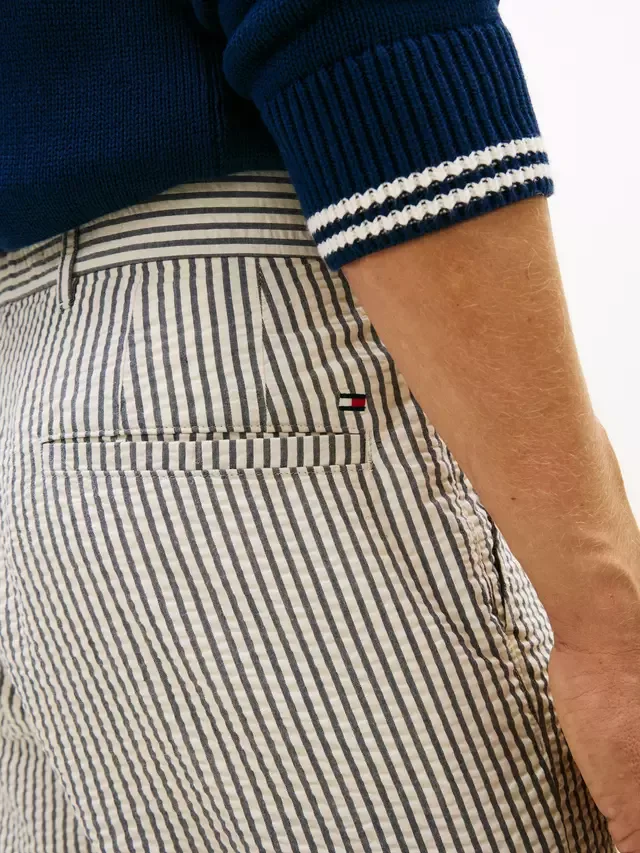 Шорты-чиносы Dover из фактурной ткани сирсакер, серые Tommy Hilfiger — фото 4