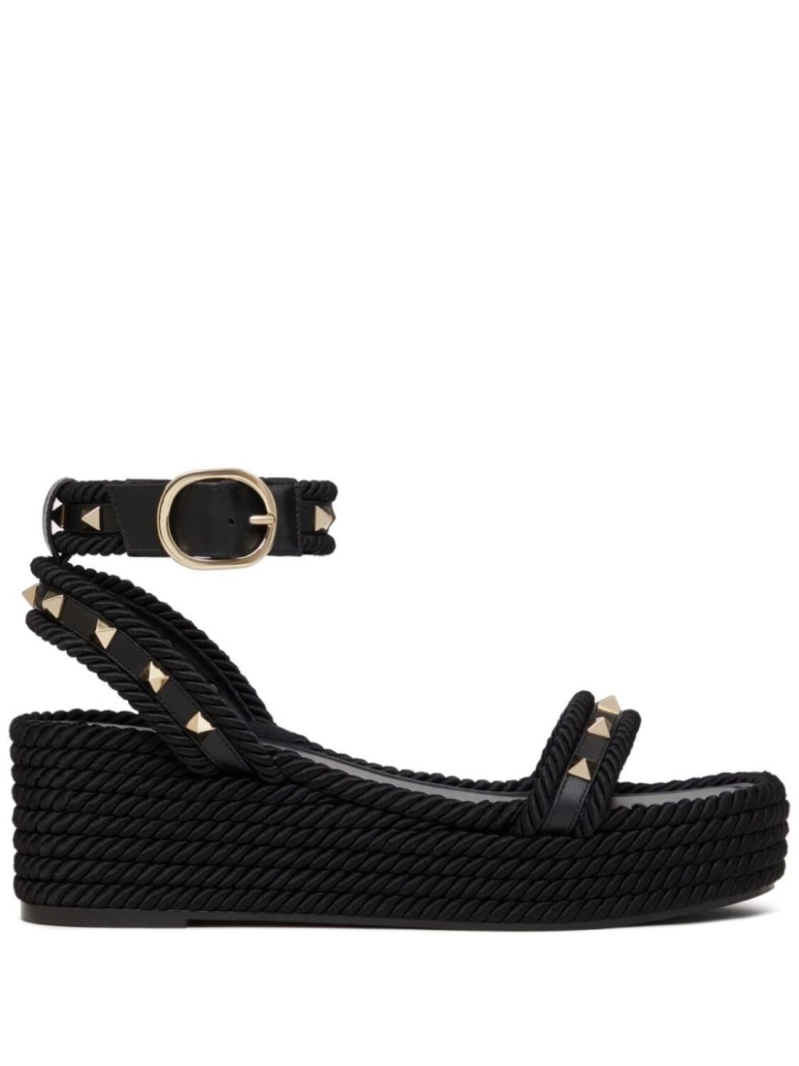

Valentino Garavani босоножки Rockstud 45 на танкетке, черный