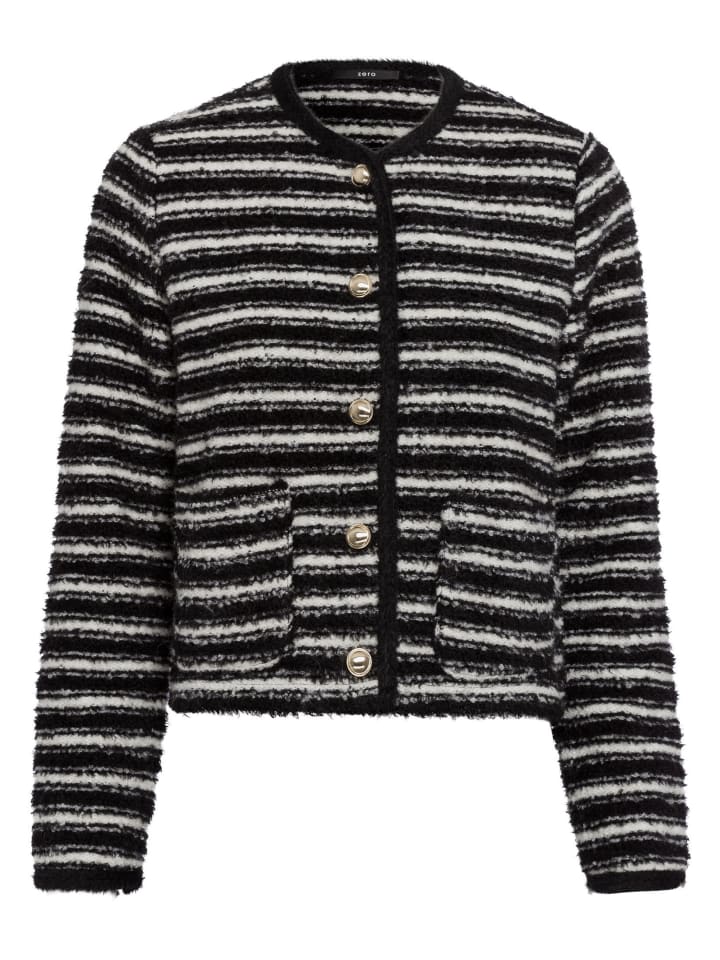 

Толстовка Zero Bouclè Jacke mit Streifen, цвет BlackCream