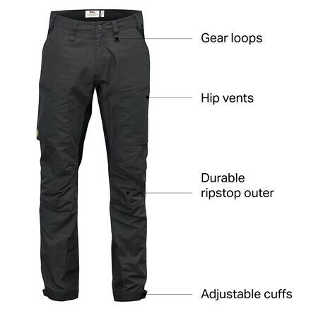 

Трекинговые брюки Abisko Lite мужские Fjallraven, темно-серый/черный