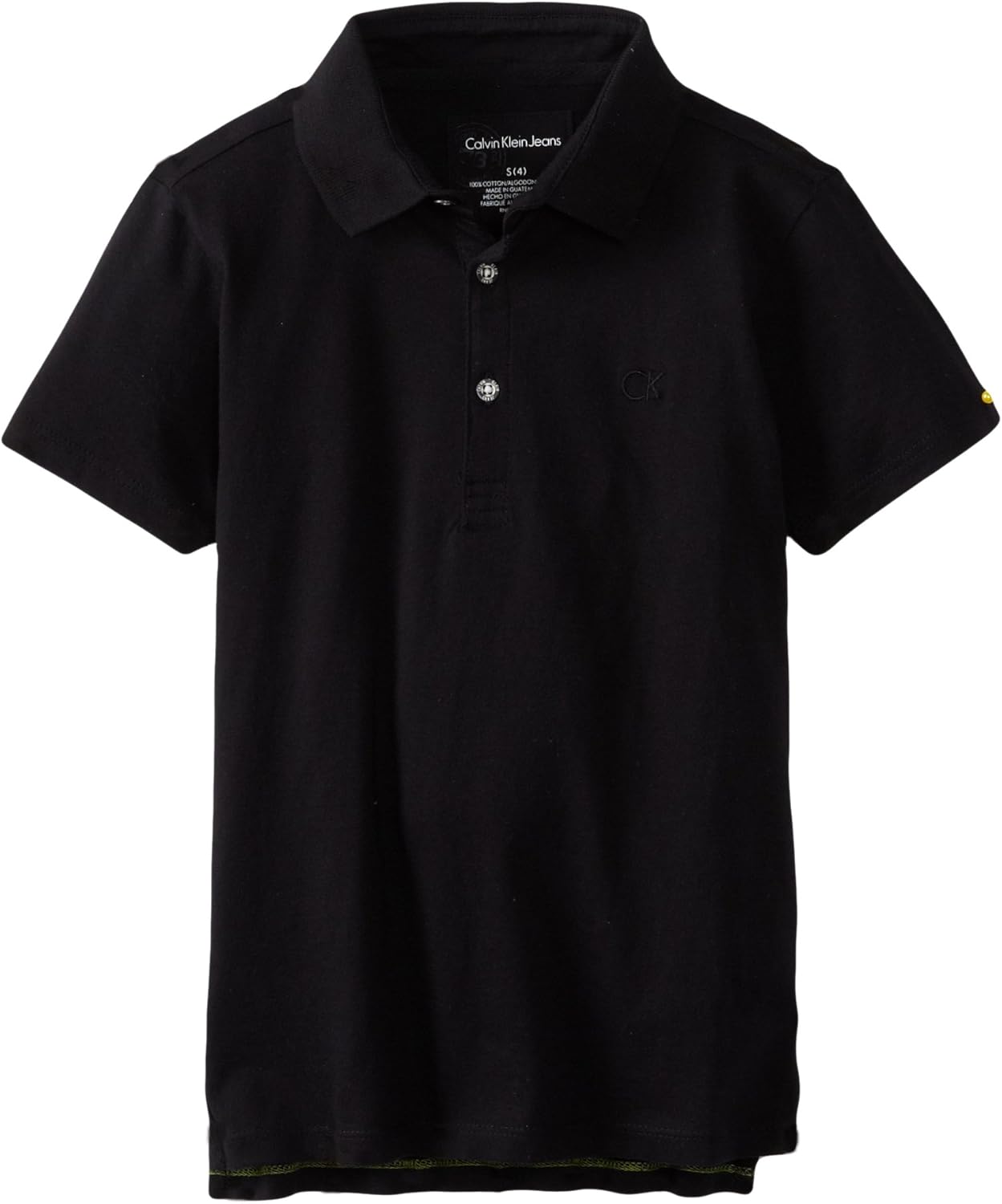 

Поло из джерси Calvin Klein для мальчиков с коротким рукавом и отделкой Ck Fit, Black